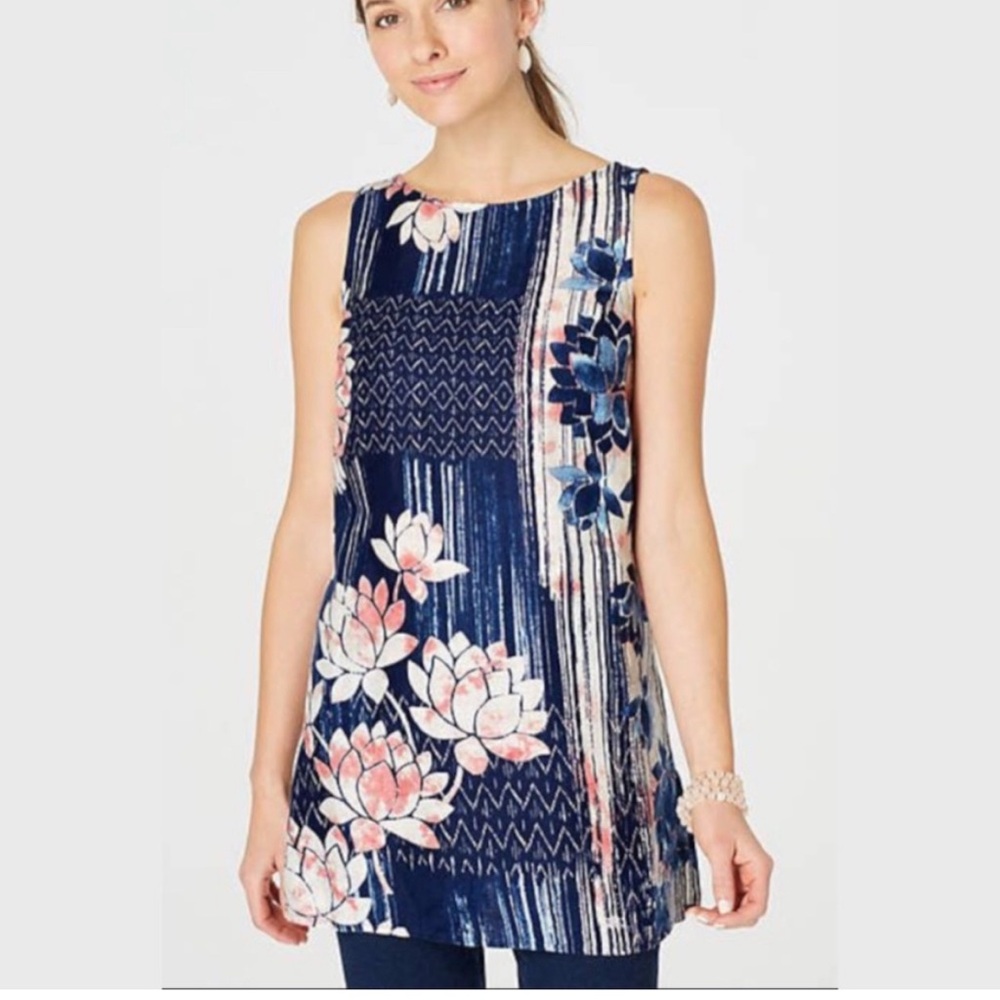 J. Jill Pure Jill Linen Sleeveless Tunic Top
